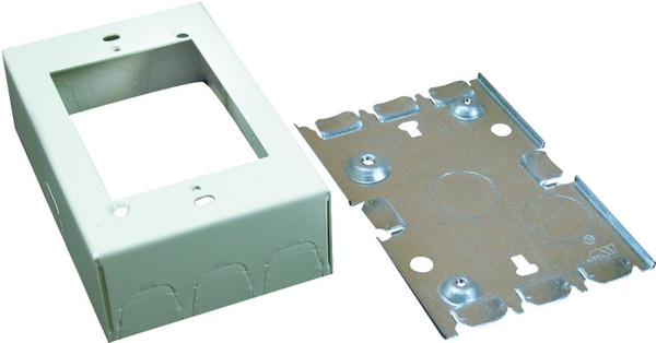Wiremold B3 Outlet Box, 0 -Knockout, Metal, Ivory, Wall Mounting [SKU: ORG1684398]