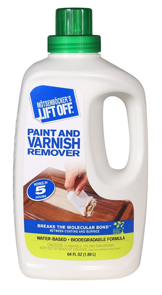 MOTSENBOCKER'S LIFT OFF 41164 Paint and Varnish Remover, Liquid, Mild, Clear, 64 oz, Bottle [SKU: ORG4139267]