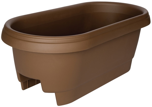 Bloem 477245-1001 Classic Deck Rail Box Planter, 11.9 in W, 23.9 in D, Plastic, Chocolate, Matte [SKU: ORG4692570]