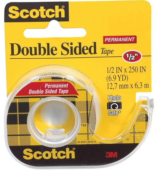 Scotch 136 Office Tape, 250 in L, 1/2 in W, Plastic Backing [SKU: ORG0318576]