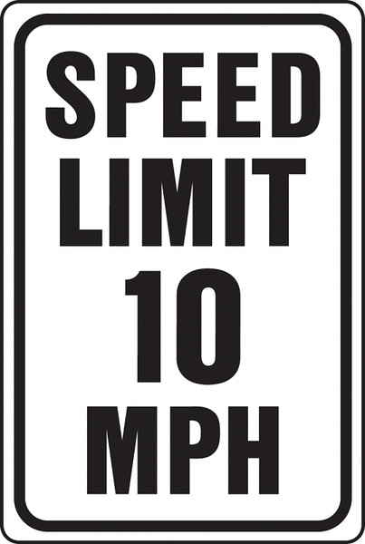 HY-KO HW-10 Traffic Sign, Rectangular, SPEED LIMIT 10, Black Legend, White Background, Aluminum [SKU: ORG6718761]