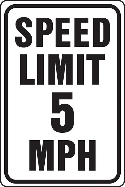 HY-KO HW-23 Traffic Sign, Rectangular, SPEED LIMIT 5, Black Legend, White Background, Aluminum [SKU: ORG6718787]