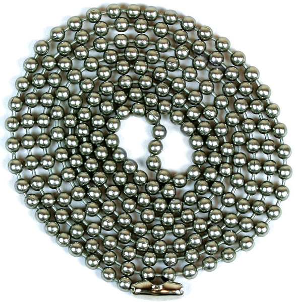Jandorf 60324 Beaded Chain with Connector, 3 ft L, Brushed Pewter [SKU: ORG3403268]
