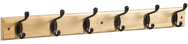 National Hardware DPV8170 S812-982 Hook Rail, 6-Hook, Wood, Oil-Rubbed Bronze [SKU: ORG7188683]