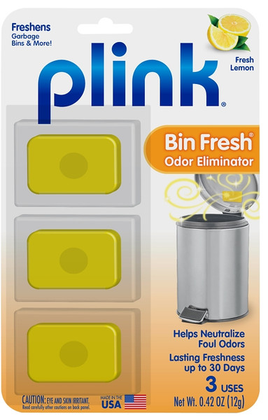 Plink PBF12T Bin Fresh Odor Eliminator, 0.42 oz, Tablet, Fresh Lemon [SKU: ORG2467496]