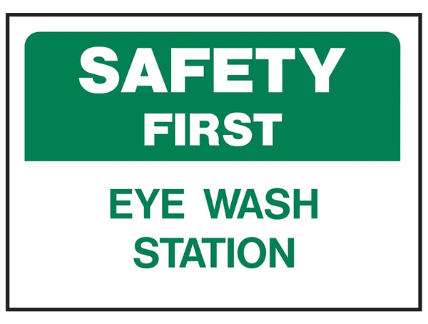 HY-KO 573 Safety Sign, Rectangular, EYE WASH STATION, Green Legend, White Background, Polyethylene [SKU: ORG4395638]
