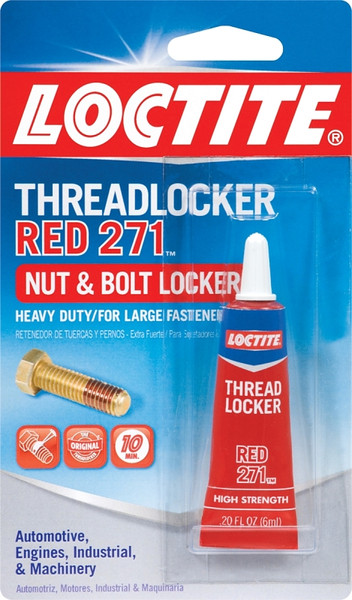 Loctite 209741 Threadlocker, Liquid, Mild, Red, 6 mL Tube [SKU: ORG6238828]