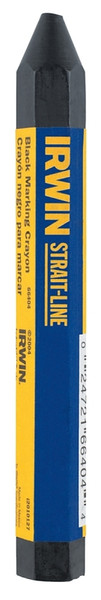 IRWIN 66404 Permanent Lumber Crayon, Black, 1/2 in Dia, 4-1/2 in L [SKU: ORG5576111]