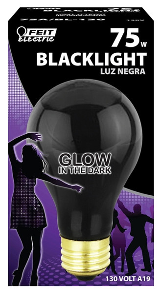 Feit Electric 75A/BL-130 Incandescent Bulb, 75 W, A19 Lamp, Medium E26 Lamp Base, 1000 hr Average Life [SKU: ORG6049910]