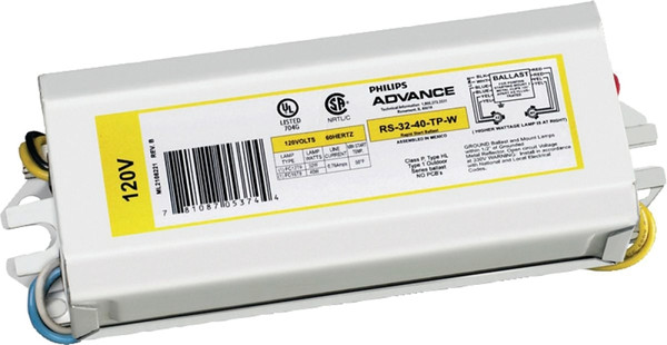 Philips Advance Magnetic NPF Series RLCS140TPWI Magnetic Ballast, 120 V, 28 W, 2-Lamp [SKU: ORG6435564]