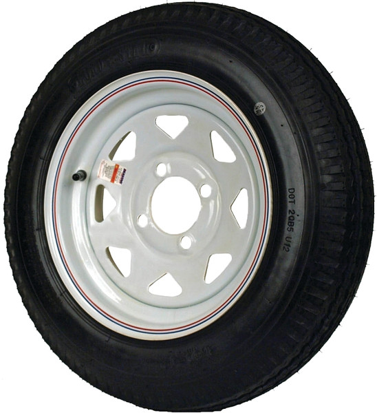 MARTIN Wheel DM412B-4I Trailer Tire, 1120 lb Withstand, 4 in Dia Bolt Circle, Rubber [SKU: ORG3695988]