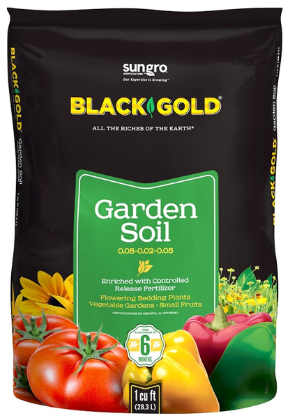 sun gro BLACK GOLD 1411603.CFL001 Garden Soil, 1 cu-ft Bag [SKU: ORG9586850]