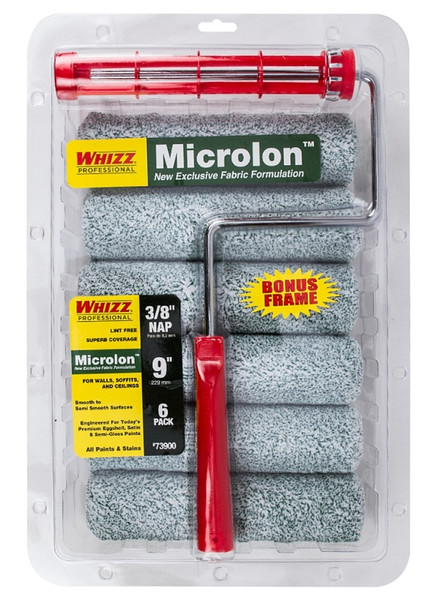 WHIZZ 73900F Roller Cover, 3/8 in Thick Nap, 9 in L, Microfiber Cover [SKU: ORG9443300]