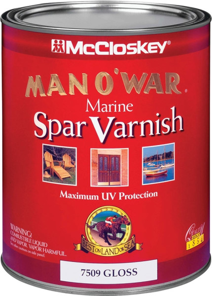 McCloskey Man O’ War 80-7509 080.0007509.005 Spar Varnish, Gloss, Clear, Liquid, 1 qt [SKU: ORG2259505]
