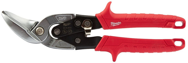 Milwaukee 48-22-4512 Aviation Snip, 10 in OAL, 5 in L Cut, Left Cut, Steel Blade, Ergonomic Handle, Red Handle [SKU: ORG1389402]