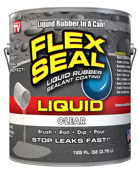 Flex Seal LFSCLRR01 Rubber Sealant Clear, Clear, 1 gal, Can [SKU: ORG1699248]