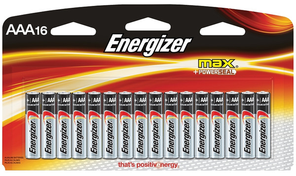 Energizer E92LP-16 Battery, 1.5 V Battery, 1250 mAh, AAA Battery, Alkaline, Manganese Dioxide, Zinc [SKU: ORG4338786]