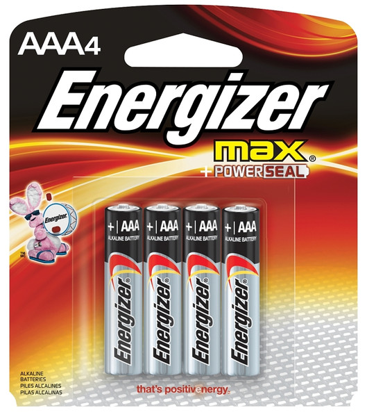 Energizer E92BP-4 Battery, 1.5 V Battery, 1250 mAh, AAA Battery, Alkaline, Manganese Dioxide, Zinc [SKU: ORG6765333]