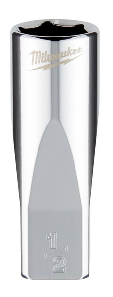 Milwaukee 45-34-9020 Socket, 1/2 in Socket, 1/4 in Drive, 6-Point, Chrome Vanadium Steel, Chrome [SKU: ORG1386903]