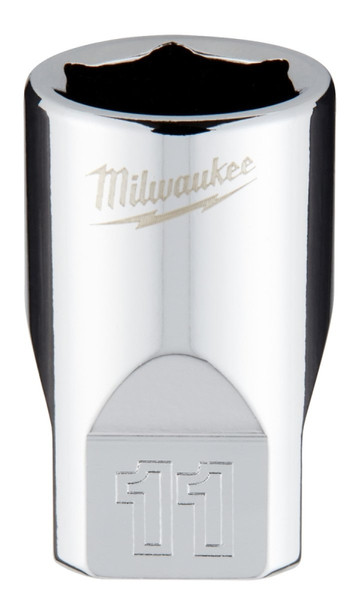 Milwaukee 45-34-9037 Socket, 11 mm Socket, 1/4 in Drive, 6-Point, Chrome Vanadium Steel, Chrome [SKU: ORG1387026]