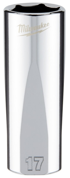 Milwaukee 45-34-0117 Socket, 17 mm Socket, 3/8 in Drive, 6-Point, Chrome Vanadium Steel, Chrome [SKU: ORG1387661]