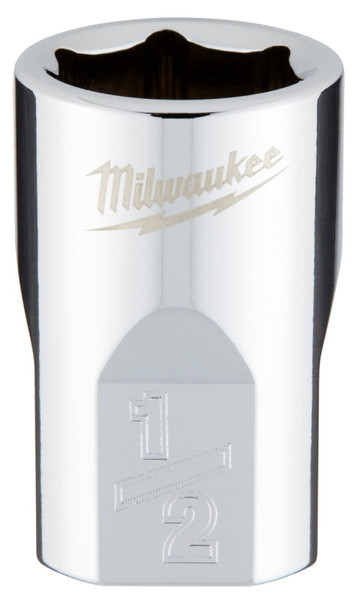 Milwaukee 45-34-9064 Socket, 1/2 in Socket, 3/8 in Drive, 6-Point, Chrome Vanadium Steel, Chrome [SKU: ORG1387752]
