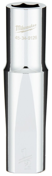 Milwaukee 45-34-9126 Socket, 1/2 in Socket, 1/2 in Drive, 6-Point, Chrome Vanadium Steel, Chrome [SKU: ORG1388511]