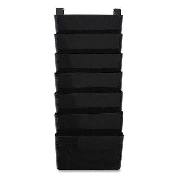 Unbreakable Plastic Wall File, 7 Sections, Letter Size, 13" x 3.81" x 30.78", Black [SKU: TUD24380814]