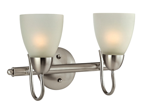 Boston Harbor V83NK02 Vanity Bar Fixture, 60 W, 2-Lamp, A19 or CFL Lamp, Steel Fixture, Brushed Nickel Fixture [SKU: ORG9903089]