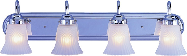 Boston Harbor RF-V-027-CH-3L Vanity Light Fixture, 60 W, 4-Lamp, A19 or CFL Lamp, Steel Fixture, Chrome Fixture [SKU: ORG5855804]