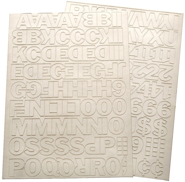 HY-KO 30013 Die-Cut Number and Letter Set, 1 in H Character, White Character, White Background, Vinyl [SKU: ORG6055180]