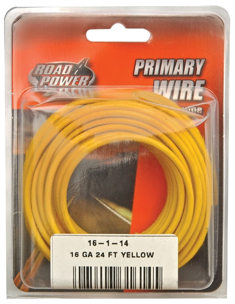 Road Power 55668333/16-1-14 Electrical Wire, 16 AWG Wire, 25/60 VAC/VDC, Copper Conductor, Yellow Sheath, 24 ft L [SKU: ORG6926497]