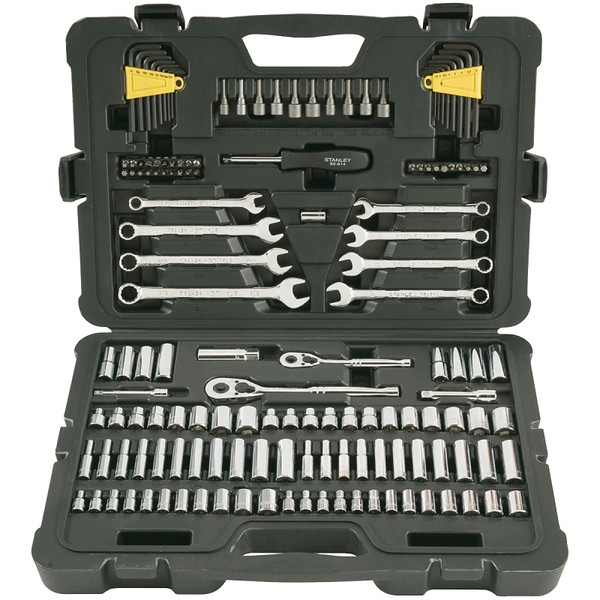 STANLEY COLORmaxx Series STMT71653 Mechanics Tool Set, 145-Piece, Chrome Vanadium Steel, Chrome, Silver [SKU: ORG0561944]