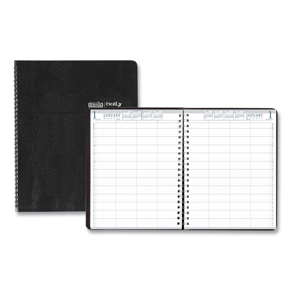 Eight-Person Group Practice Daily Appointment Book, 11 x 8.5, Black Cover, 12-Month (Jan to Dec): 2024 [SKU: HOD28102]