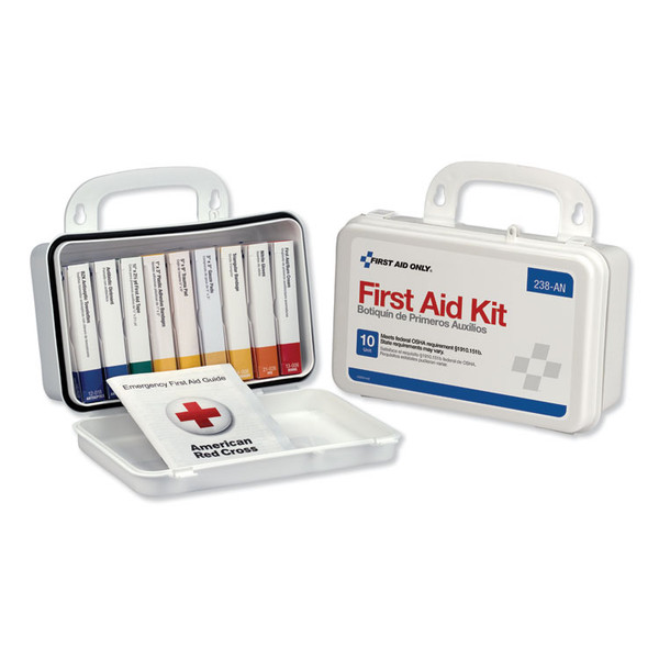 ANSI-Compliant First Aid Kit, 64 Pieces, Plastic Case [SKU: FAO238AN]