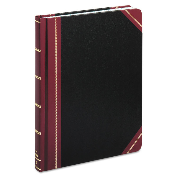 Extra-Durable Bound Book, Single-Page Record-Rule Format, Black/Maroon/Gold Cover, 10.13 x 7.78 Sheets, 300 Sheets/Book [SKU: BOR21300R]