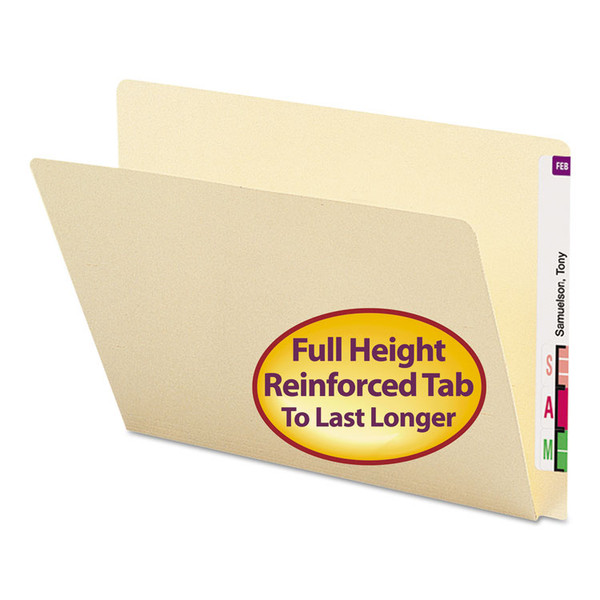 Extended End Tab Manila Folders, Straight Tabs, Letter Size, 0.75" Expansion, Manila, 100/Box [SKU: SMD24250]