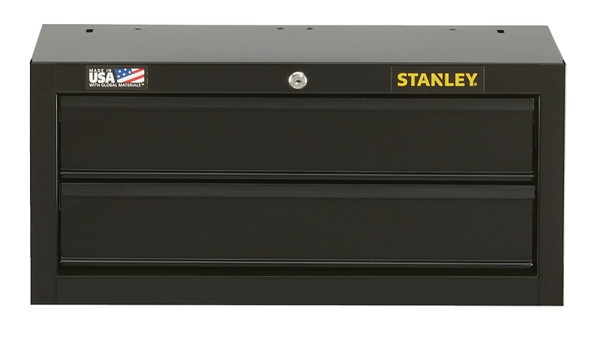 STANLEY STST22621BK Middle Tool Chest, 1830 cu-in, 26 in OAW, 11-1/2 in OAH, 12 in OAD, Steel, Black, 2-Drawer [SKU: ORG0561845]