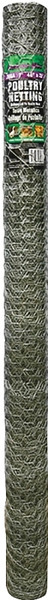 Jackson Wire 12 01 20 16 Poultry Hex Netting, 25 ft L, 48 in W, 20 Gauge, Hexagonal Mesh, 1 in Mesh, Galvanized [SKU: ORG6491070]