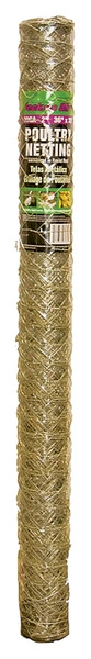 Jackson Wire 12 02 19 16 Poultry Hex Netting, 25 ft L, 36 in W, 20 Gauge, Hexagonal Mesh, 2 in Mesh, Galvanized [SKU: ORG6760466]