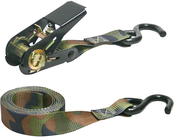 KEEPER 03508-V Tie-Down, 1 in W, 8 ft L, Camouflage, 400 lb, S-Hook End Fitting [SKU: ORG8312258]