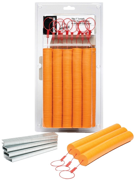 Bostitch CAPPAK-1M Cap Staple, 5/16 in W Crown, 1 in L Leg, 18 Gauge, Steel, Electro-Galvanized [SKU: ORG7829161]