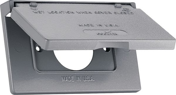 Eaton Wiring Devices S992 Cover, 4-9/16 in L, 2-13/16 in W, Rectangular, Metal, Gray, Powder-Coated [SKU: ORG4150744]