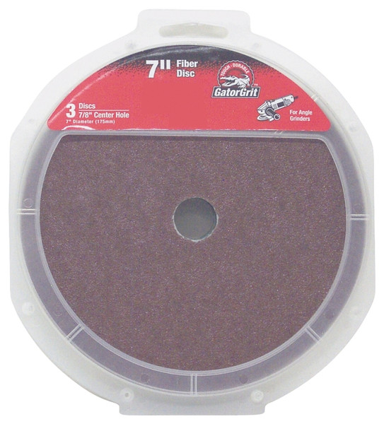 Gator 3082 Fiber Disc, 7 in Dia, 50 Grit, Coarse, Aluminum Oxide Abrasive, Fiber Backing [SKU: ORG0120568]