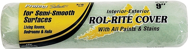 Linzer RR 938 Paint Roller Cover, 3/8 in Thick Nap, 9 in L, Knit Fabric Cover, Green [SKU: ORG6549380]