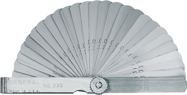 GENERAL 230 Leaf Feeler Gauge, Functions: Inch, Metric, Steel [SKU: ORG6939953]