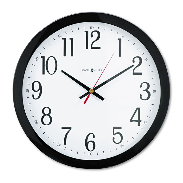 Gallery Wall Clock, 16" Overall Diameter, Black Case, 1 AA (sold separately) [SKU: MIL625166]