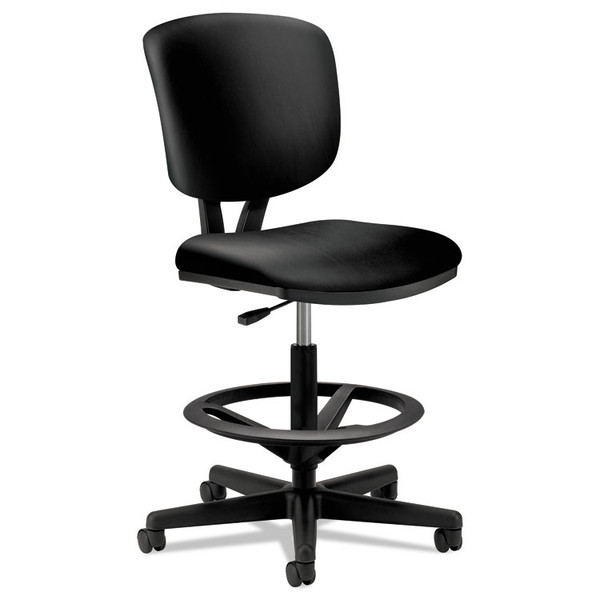 Volt Series Leather Adjustable Task Stool, Supports Up to 275 lb, 22.88" to 32.38" Seat Height, Black [SKU: HON5705SB11T]