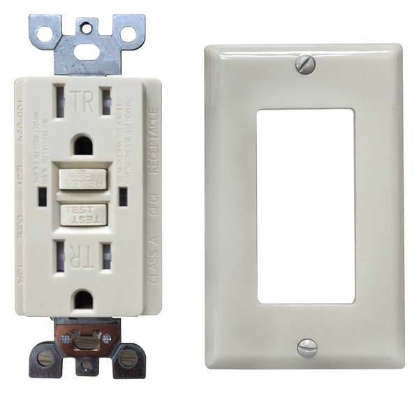 GENMAX TR15VST GFCI Receptacle, 15 A, Ivory [SKU: ORG9443227]