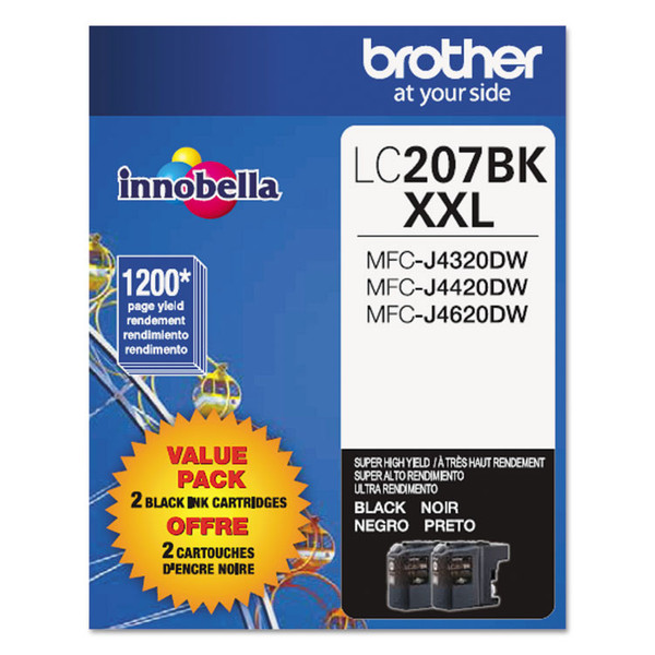 LC2072PKS Innobella Super High-Yield Ink, 1,200 Page-Yield, Black, 2/Pack [SKU: BRTLC2072PKS]